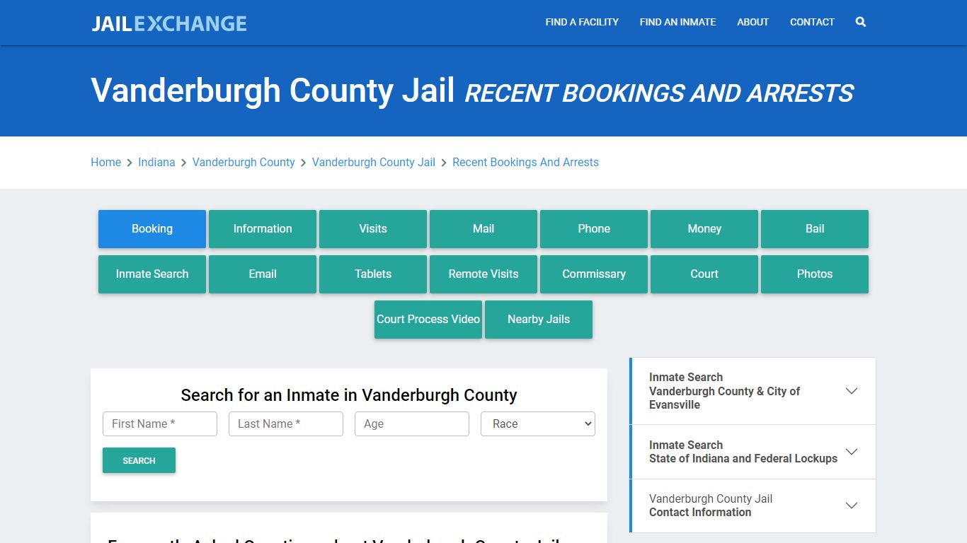 Vanderburgh County Jail Recent Bookings And Arrests