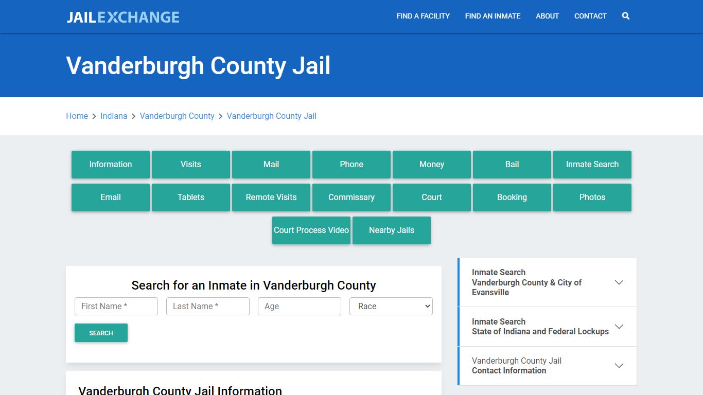 Vanderburgh County Jail Roster Lookup, IN, Inmate Search